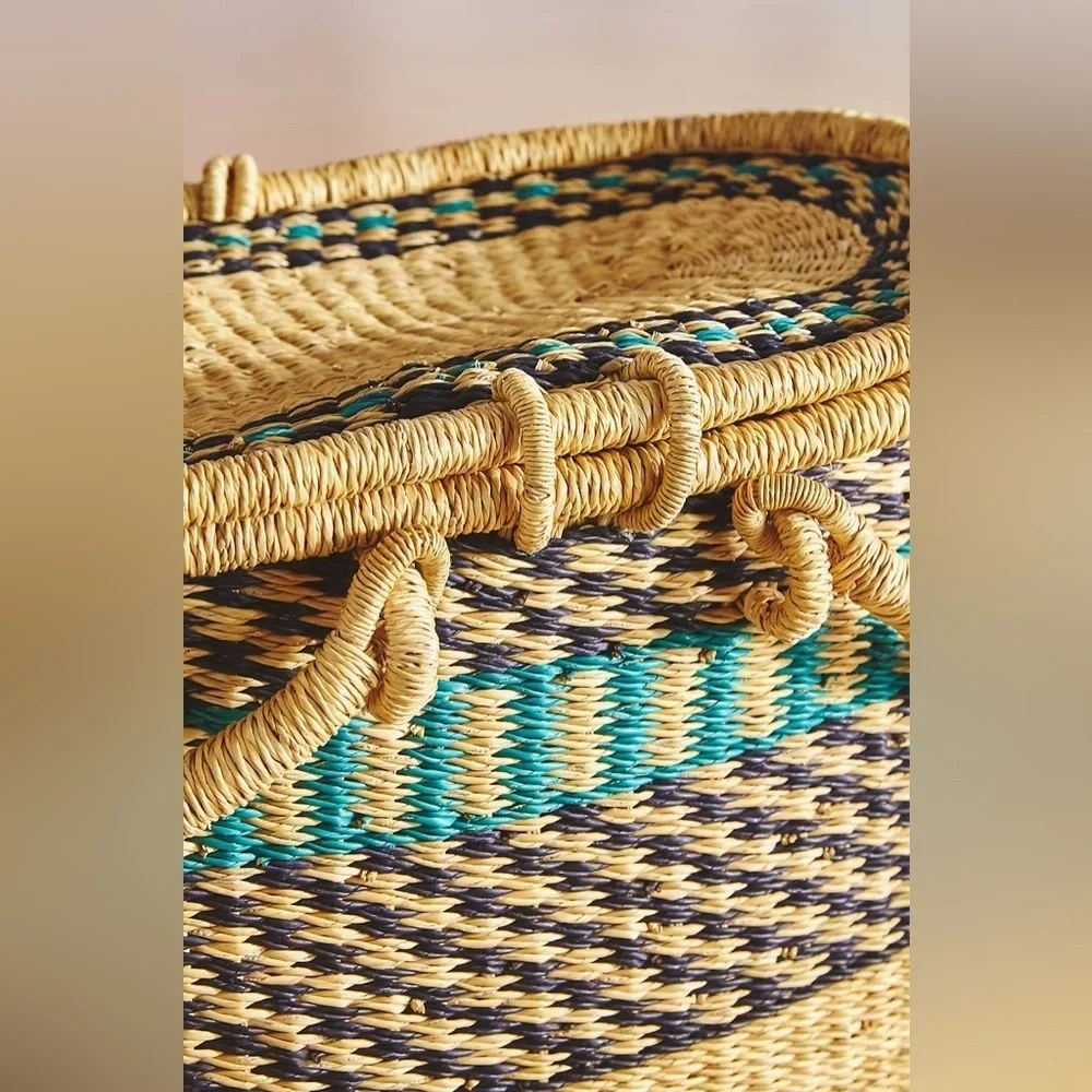 Anthropologie Greensward Picnic Basket NWT